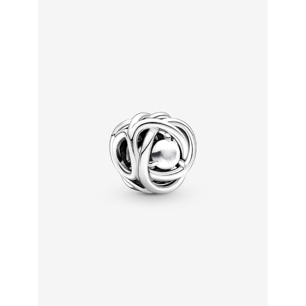 Pandora Sterling Silver June White Mother of Pearl Eternity Circle Charm Image 1
