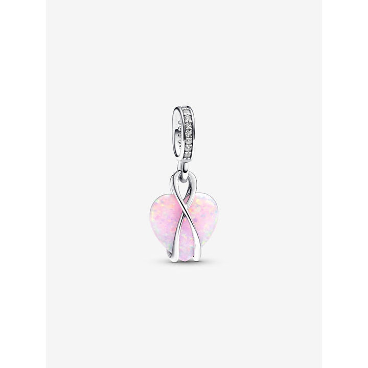 Pandora Sterling Silver Mum Opalescent Heart Dangle Charm Image 1