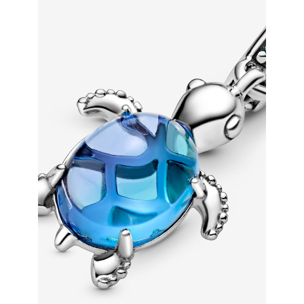 Pandora Sterling Silver Murano Glass Sea Turtle Dangle Charm Image 7