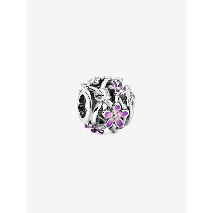 Pandora Sterling Silver Openwork Purple Daisy Charm Image 1