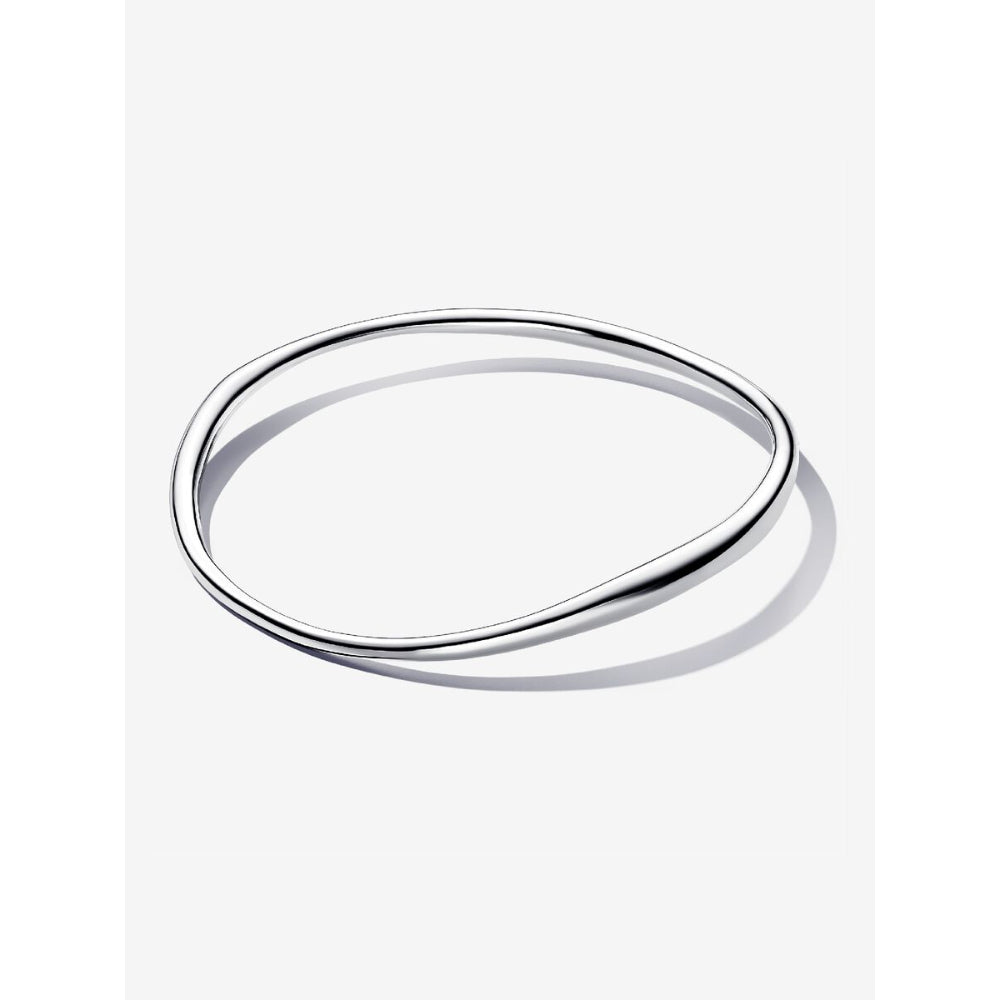 Pandora Sterling Silver Organically Shaped Bangle Image 5