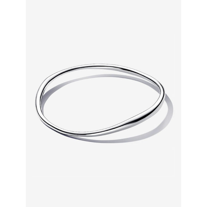 Pandora Sterling Silver Organically Shaped Bangle Image 5