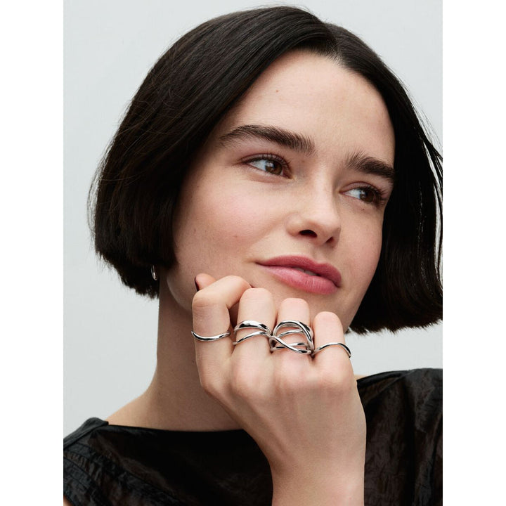Pandora Sterling Silver Organically Shaped Infinity Ring Image 4