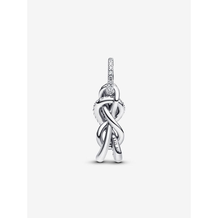 Pandora Sterling Silver Pave Infinity Knot Dangle Charm Image 6