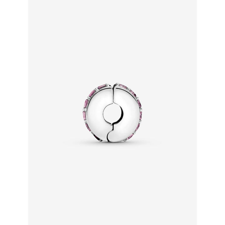 Pandora Sterling Silver Pink Sparkling Row Clip Charm Image 7