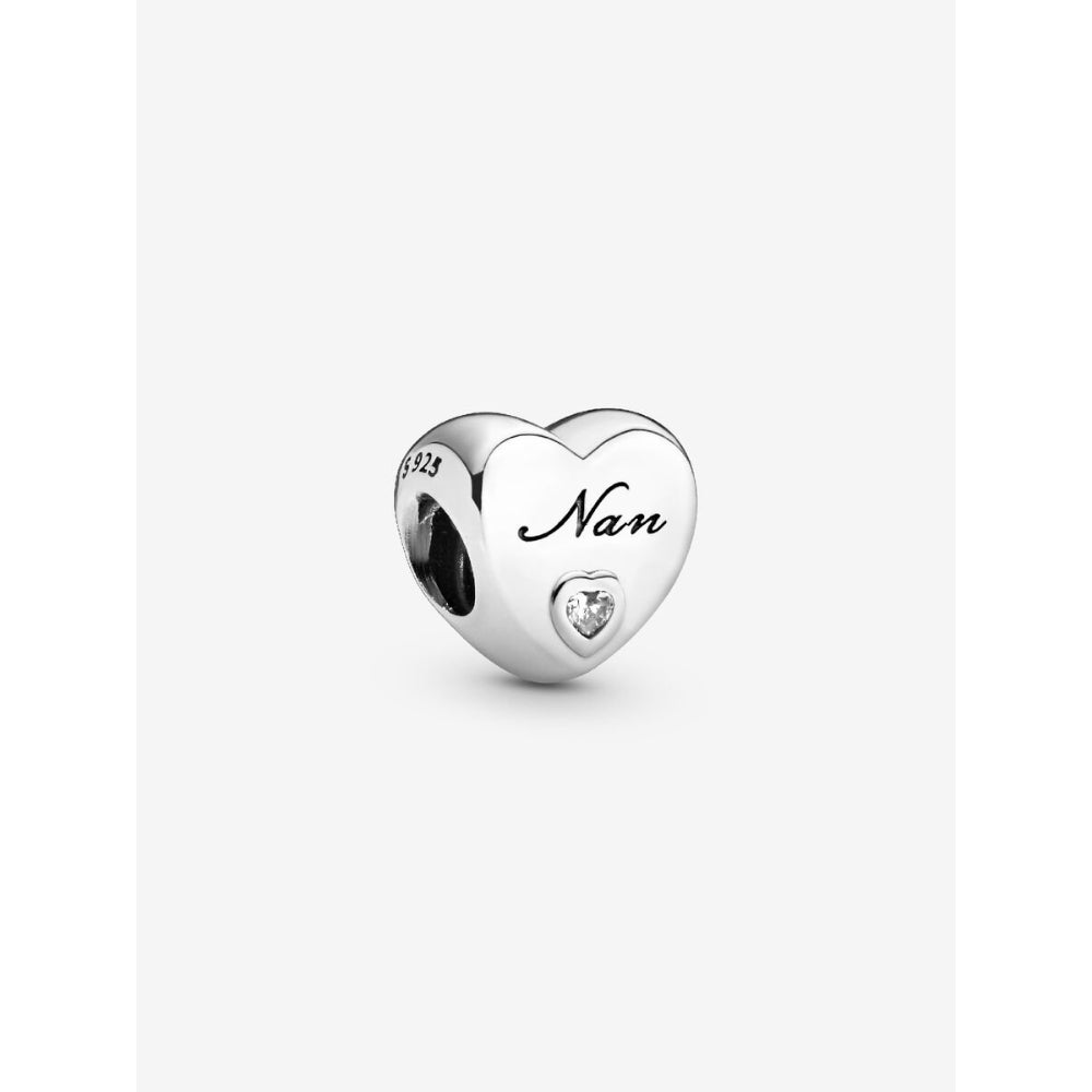 Pandora Sterling Silver Polished Nan Heart Charm Image 1