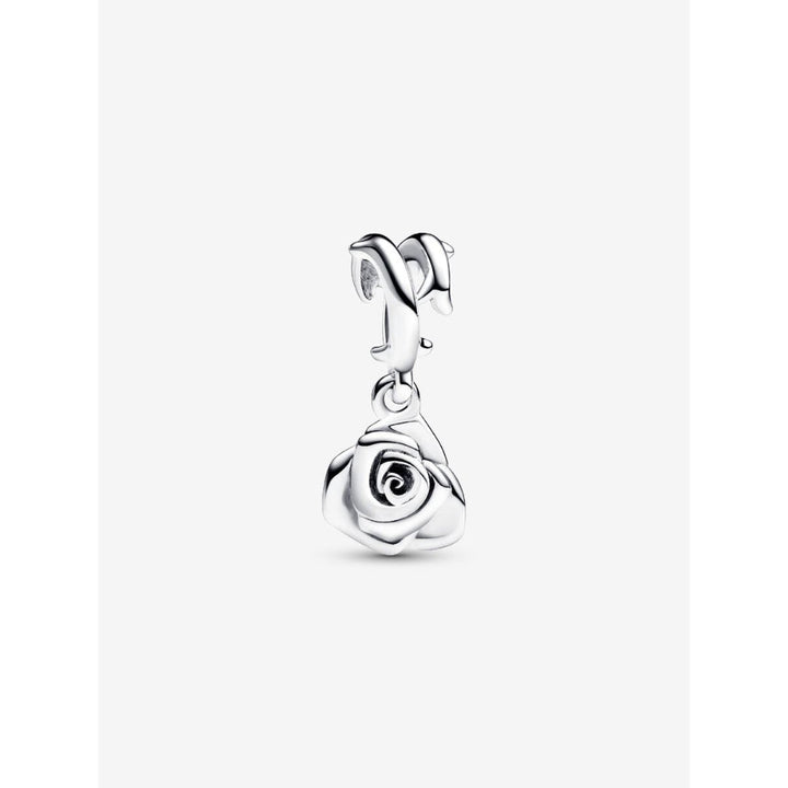 Pandora Sterling Silver Rose In Bloom Dangle Charm Image 1