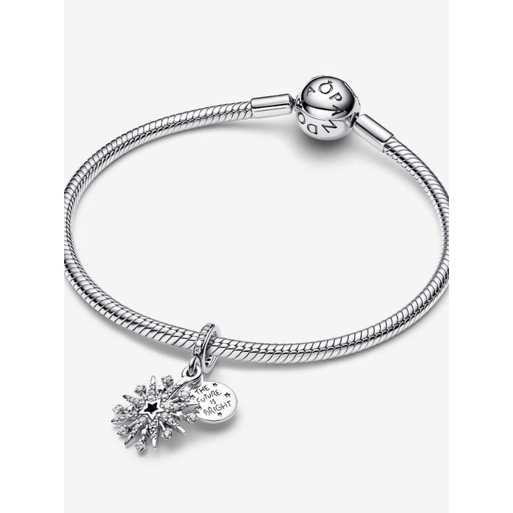 Pandora Sterling Silver Sparkling Firework Double Dangle Charm Image 5