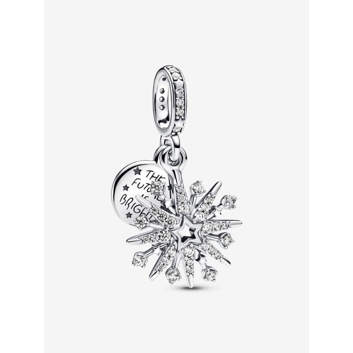 Pandora Sterling Silver Sparkling Firework Double Dangle Charm Image 1