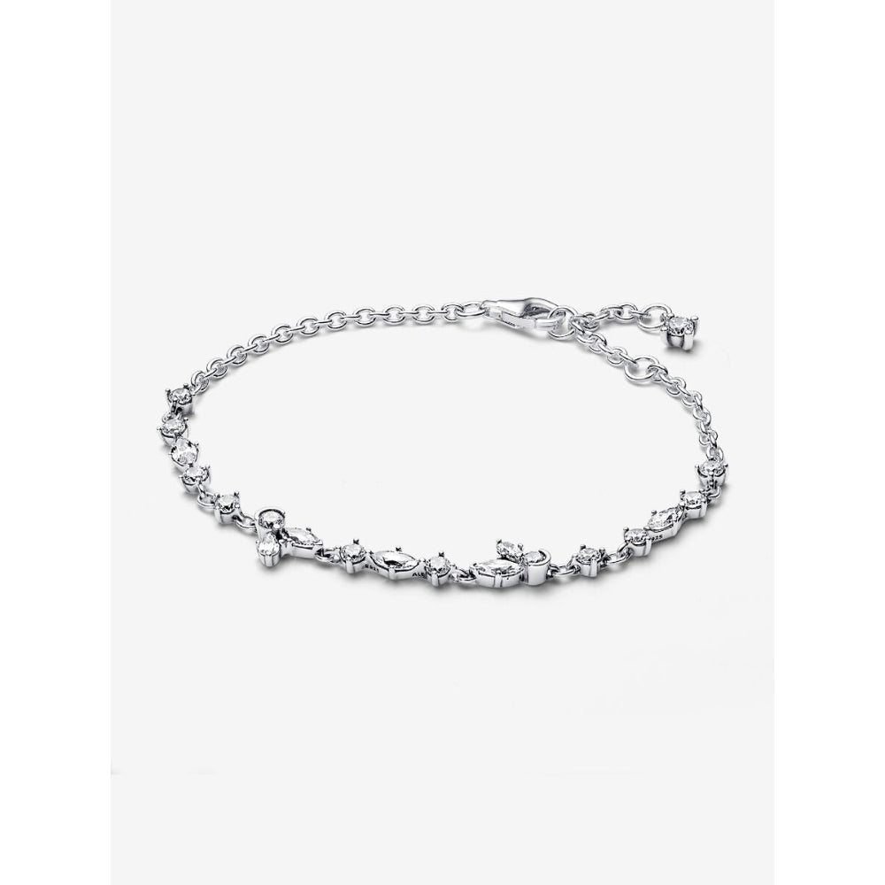 Pandora Sterling Silver Sparkling Herbarium Cluster Chain Bracelet Image 1