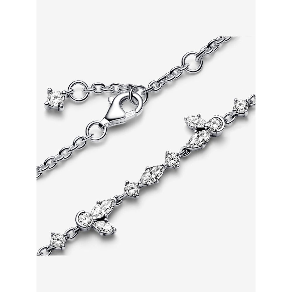 Pandora Sterling Silver Sparkling Herbarium Cluster Chain Bracelet Image 4