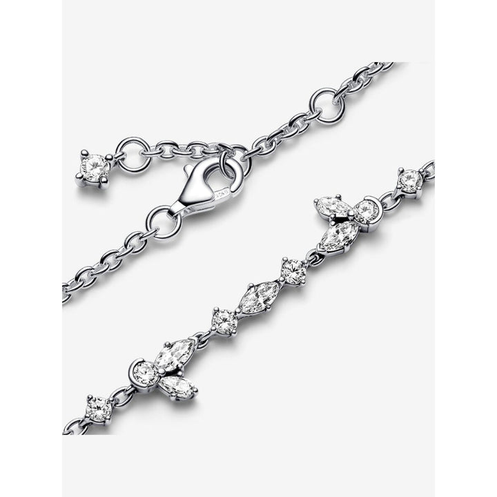 Pandora Sterling Silver Sparkling Herbarium Cluster Chain Bracelet Image 4