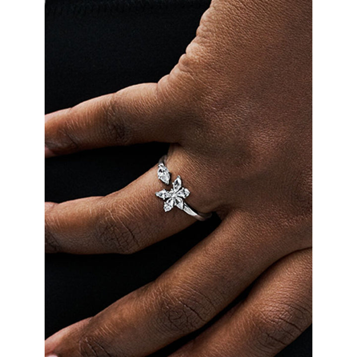 Pandora Sterling Silver Sparkling Herbarium Cluster Open Ring Image 2