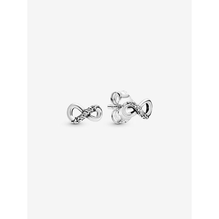Pandora Sterling Silver Sparkling Infinity Stud Earrings Image 1