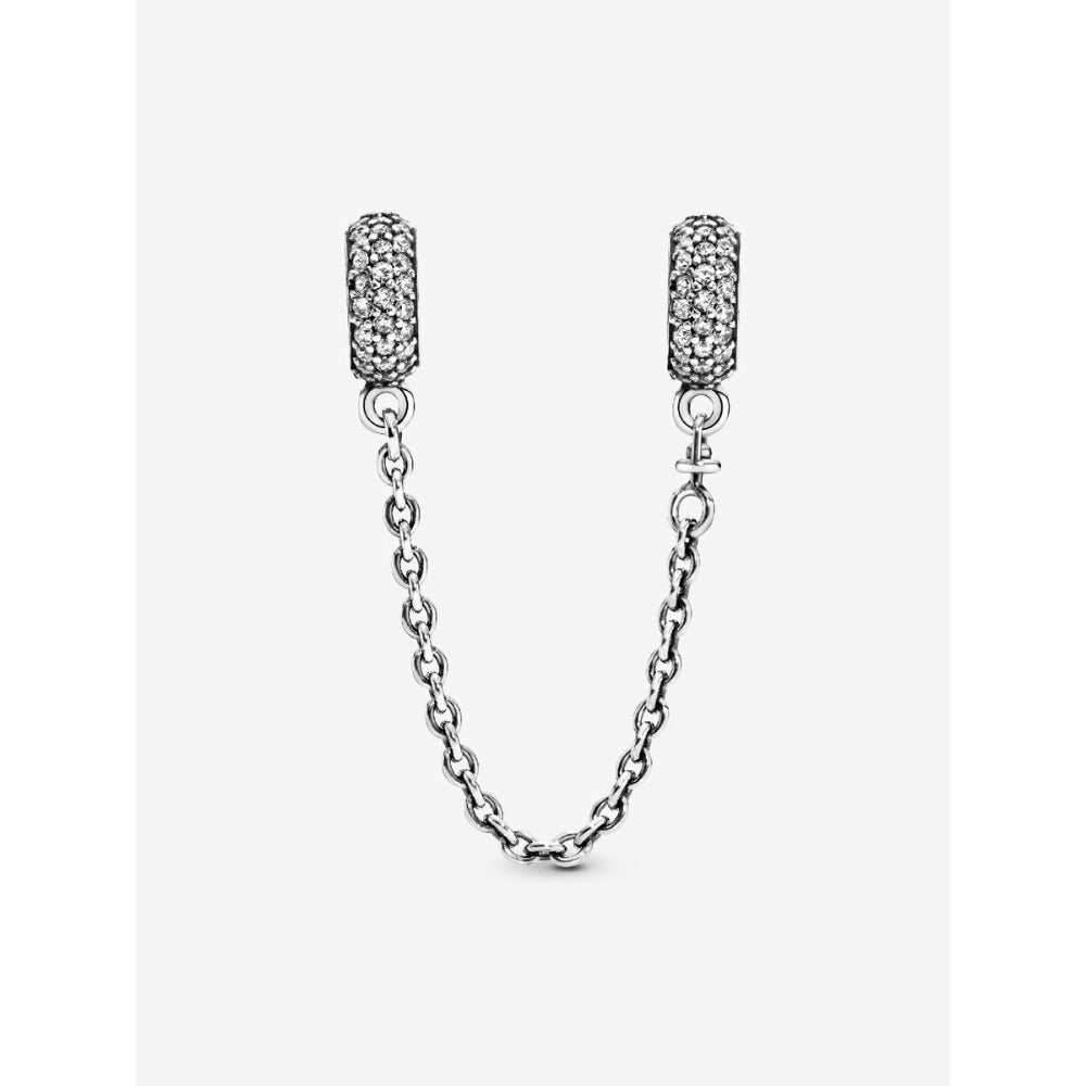 Pandora Sterling Silver Sparkling Pave Safety Chain Charm Image 3