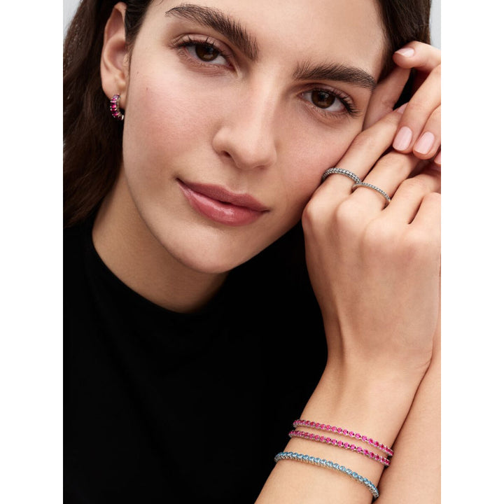 Pandora Sterling Silver Sparkling Pink Tennis Bracelet Image 3