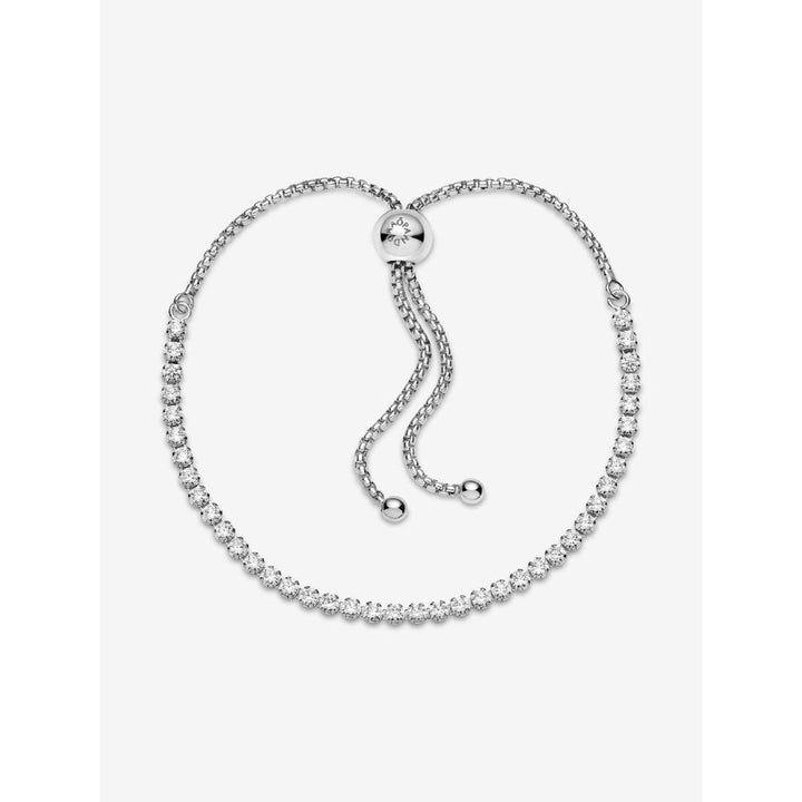Pandora Sterling Silver Sparkling Slider Tennis Bracelet Image 3
