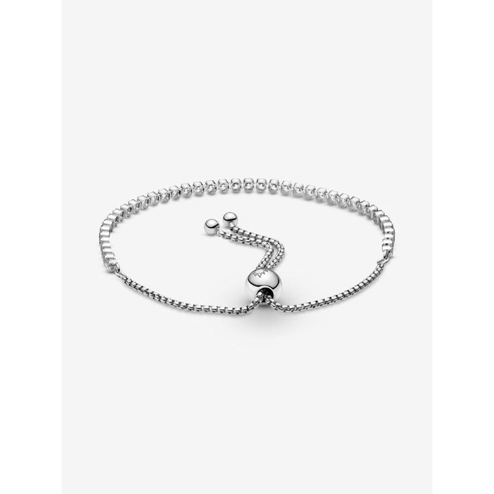 Pandora Sterling Silver Sparkling Slider Tennis Bracelet Image 5