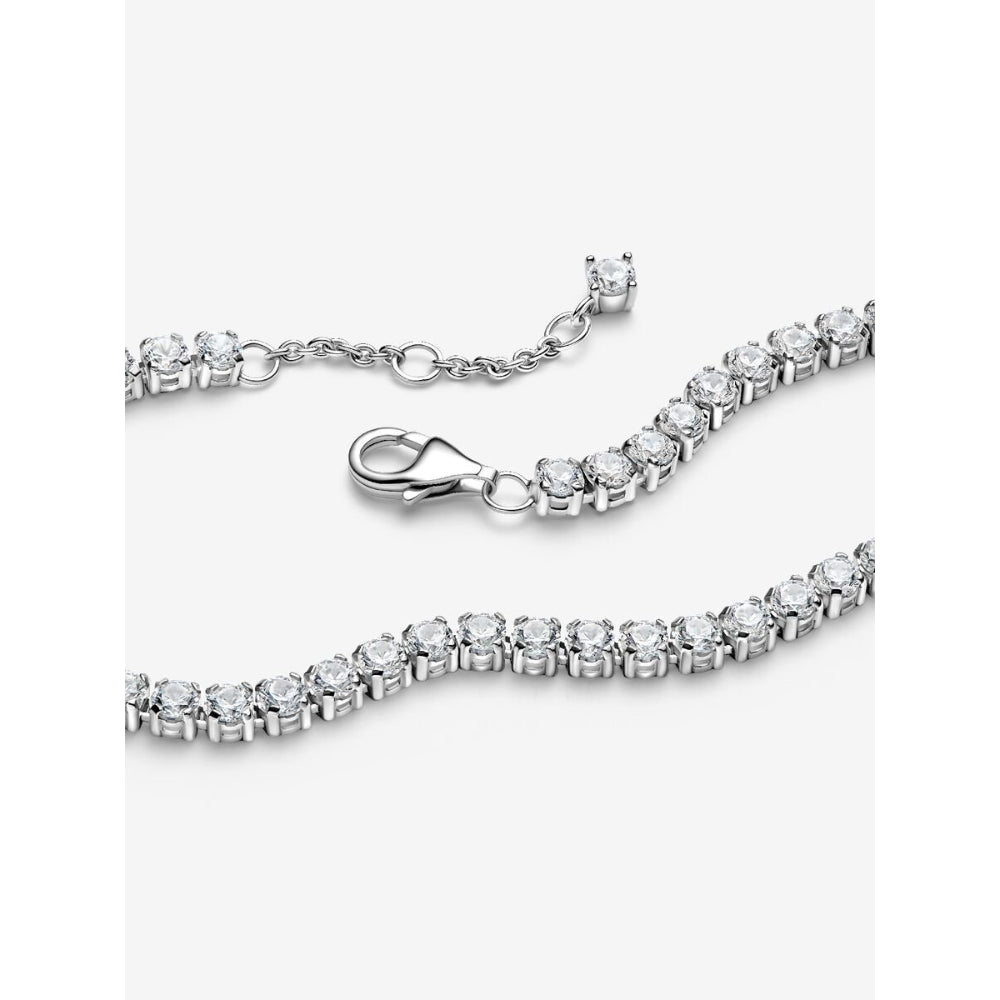 Pandora Sterling Silver Sparkling Tennis Bracelet Image 7