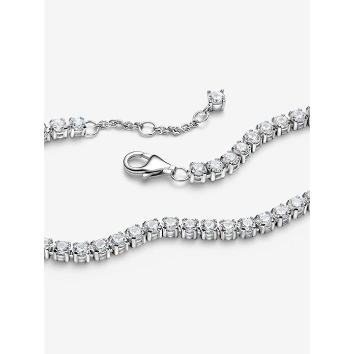 Pandora Sterling Silver Sparkling Tennis Bracelet Image 7