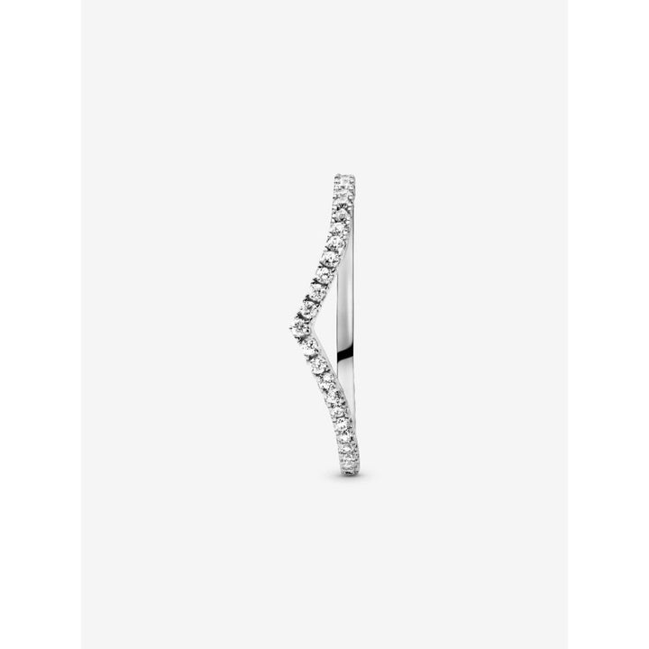 Pandora Sterling Silver Sparkling Wishbone Ring Image 4