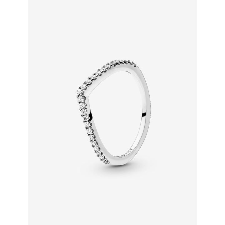 Pandora Sterling Silver Sparkling Wishbone Ring Image 1