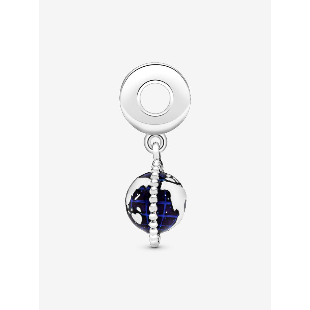 Pandora Sterling Silver Spinning Globe Dangle Charm Image 5