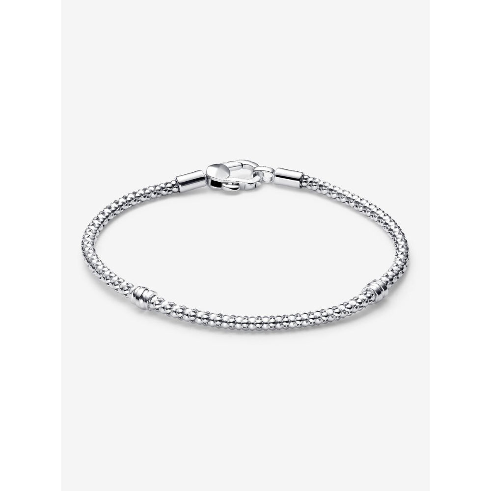 Pandora Sterling Silver Studded Clasp & Chain Bracelet Image 4