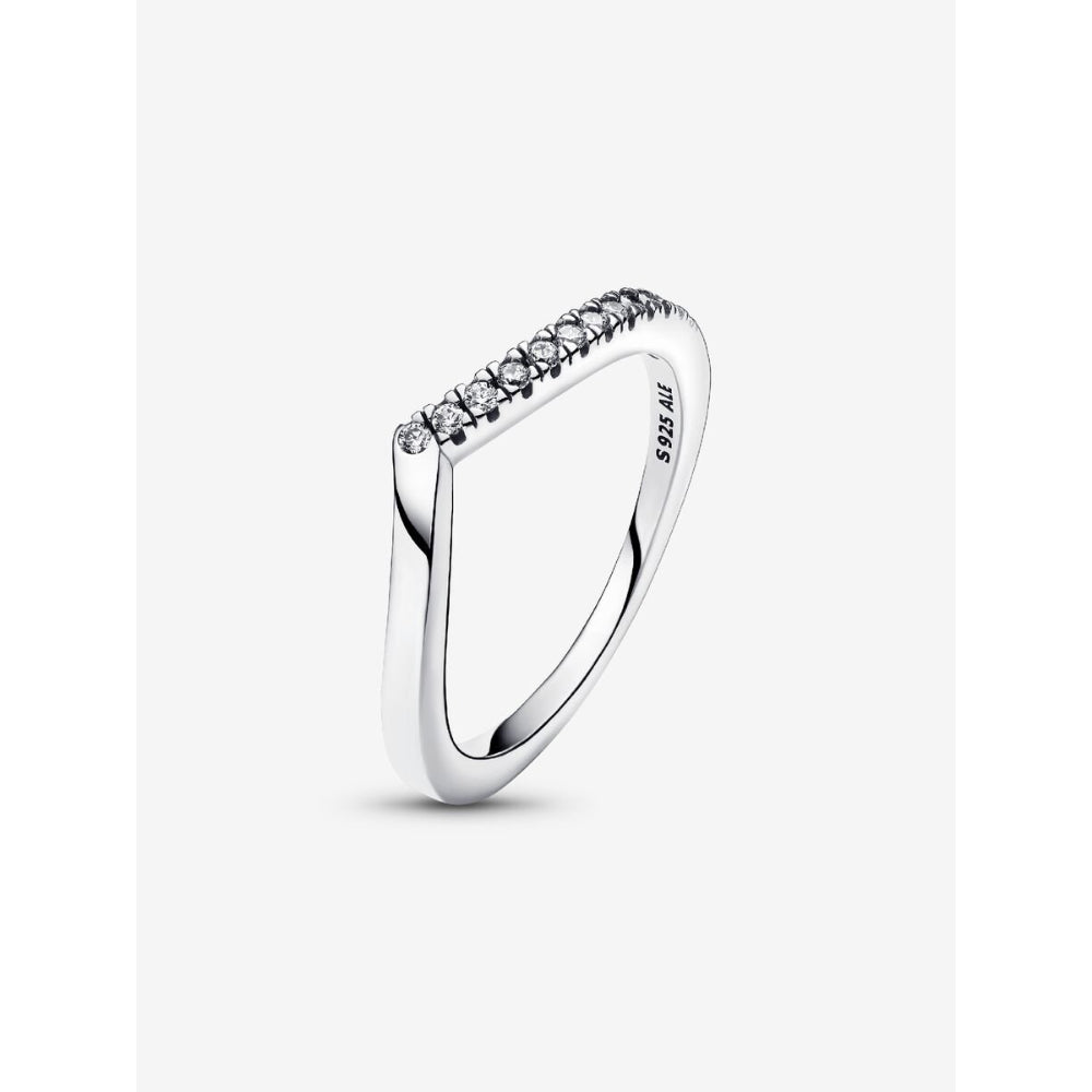 Pandora Sterling Silver Timeless Wish Half Sparkling Ring Image 4