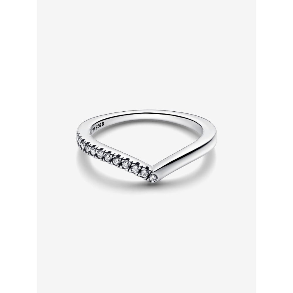 Pandora Sterling Silver Timeless Wish Half Sparkling Ring Image 5