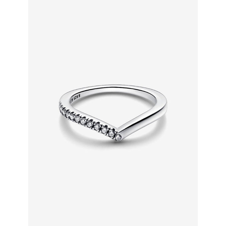 Pandora Sterling Silver Timeless Wish Half Sparkling Ring Image 5