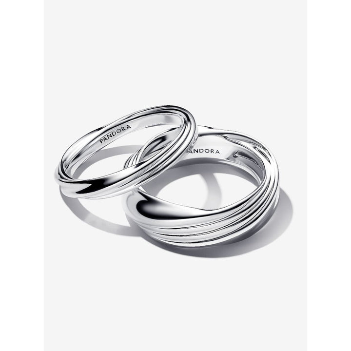 Pandora Sterling Silver Twisted Double Ring Image 5