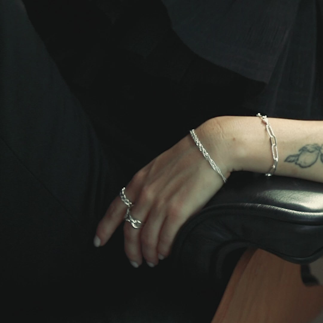 Daisy London Silver Polly Sayer Paperclip Chain Bracelet