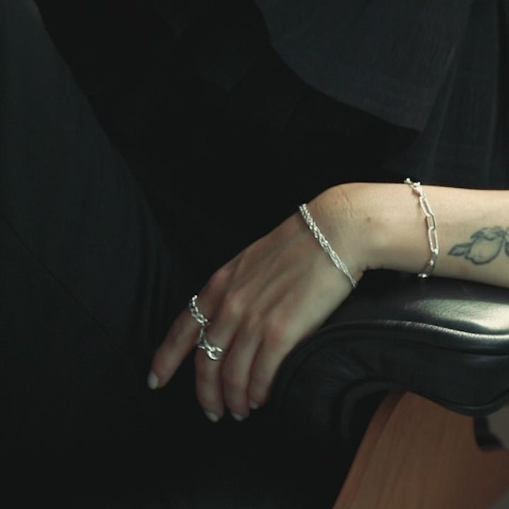 Daisy London Silver Polly Sayer Paperclip Chain Bracelet