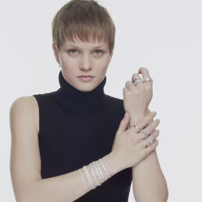 Swarovski Silver Constella Circle Hoop Earrings