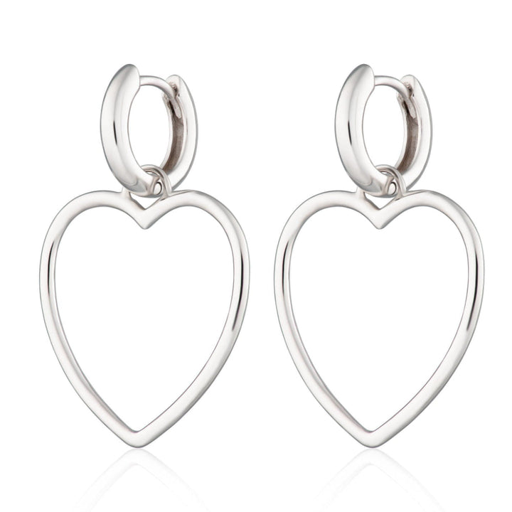 Scream Pretty Silver Heart Hoop Earrings image