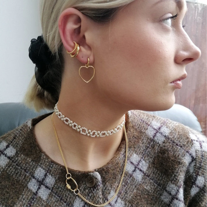 Scream Pretty Silver Heart Hoop Earrings image 3