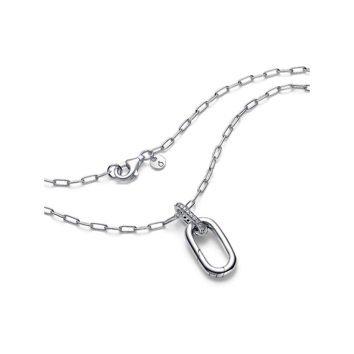 Sterling Silver Openable Link with Clear Cubic Zirconia Pendant Necklace image 4