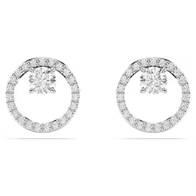 Swarovski Silver Constella Round Cut Stud Earrings