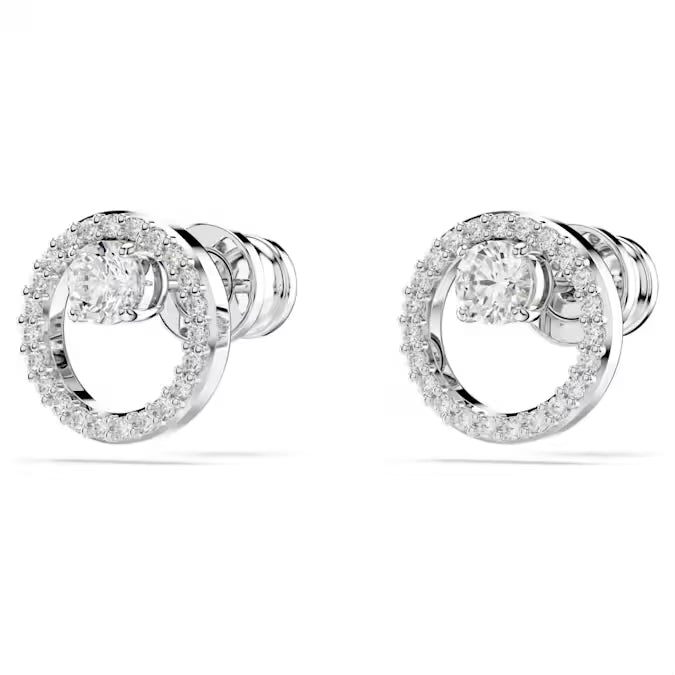 Swarovski Silver Constella Round Cut Stud Earrings