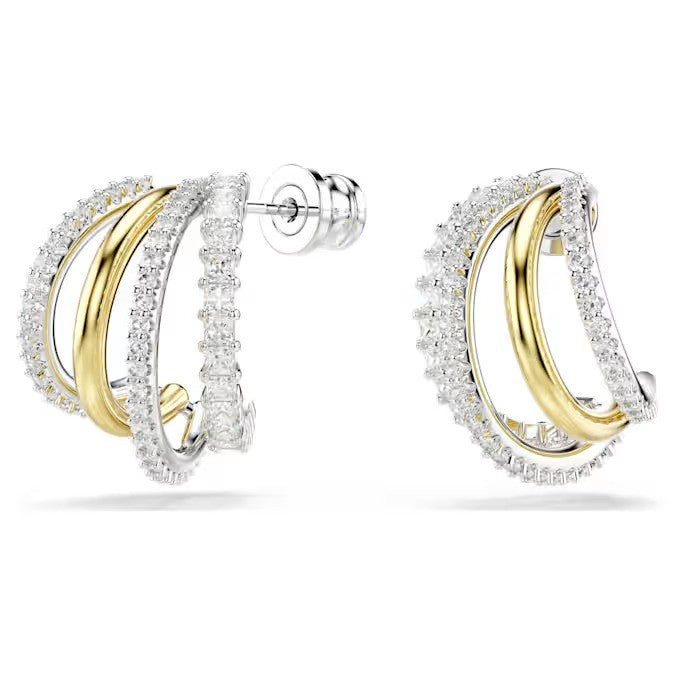 Swarovski Silver & Gold Hyperbola Hoop Earrings - MococoSwarovski56897189009656897188Earrings