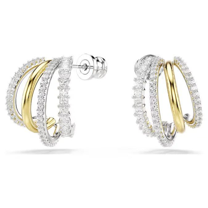 Swarovski Silver & Gold Hyperbola Hoop Earrings - MococoSwarovski56897189009656897188Earrings