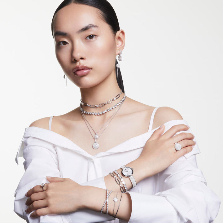 Swarovski Silver Hyperbola Infinity Hoop Earrings - MococoSwarovski56840479009656840474Earrings