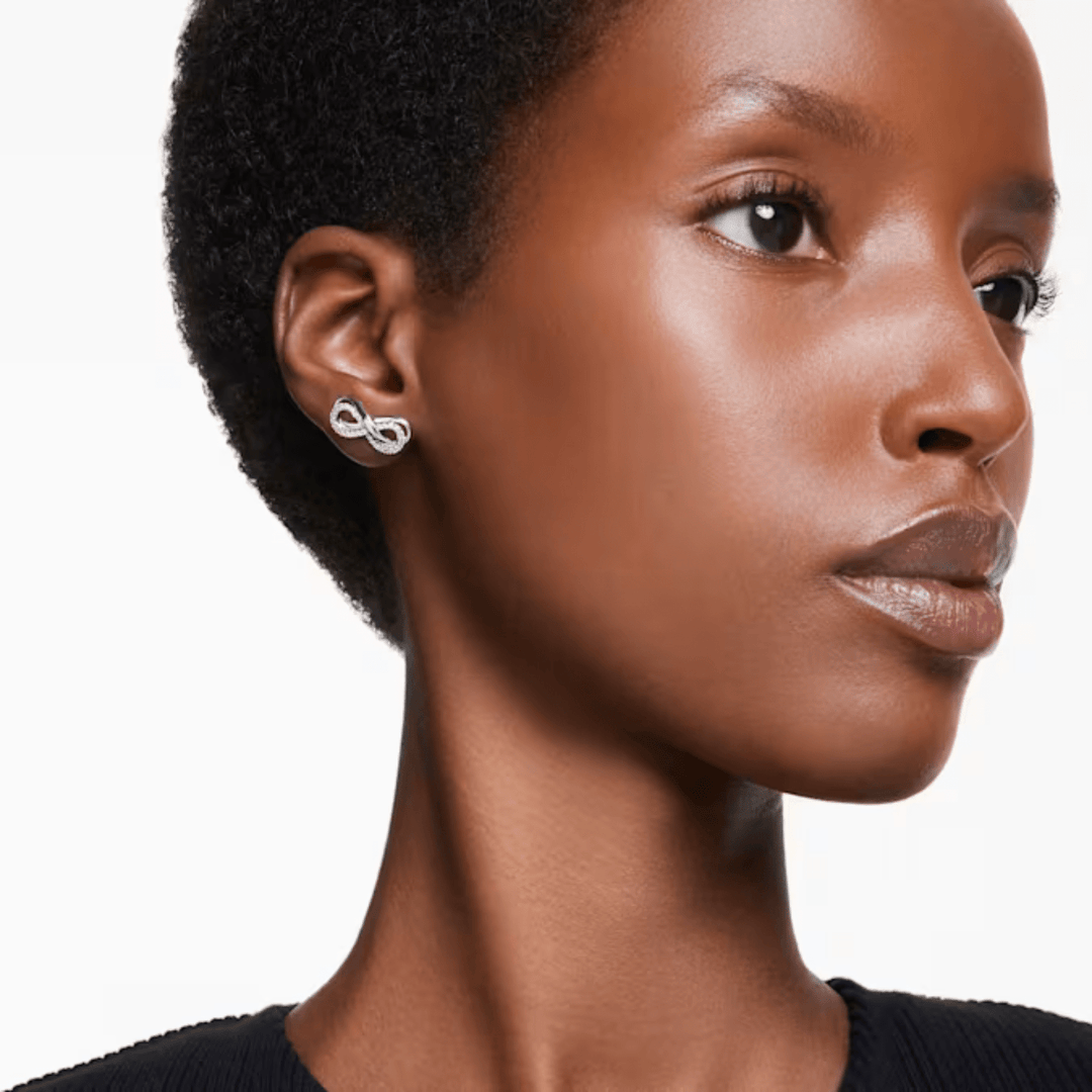 Swarovski Silver Hyperbola Infinity Intertwined Stud Earrings - MococoSwarovski56872699009656872697Earrings