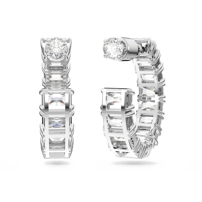 Swarovski Silver Matrix Octagon Cut Hoop Earrings - MococoSwarovski56126739009656126738Earrings