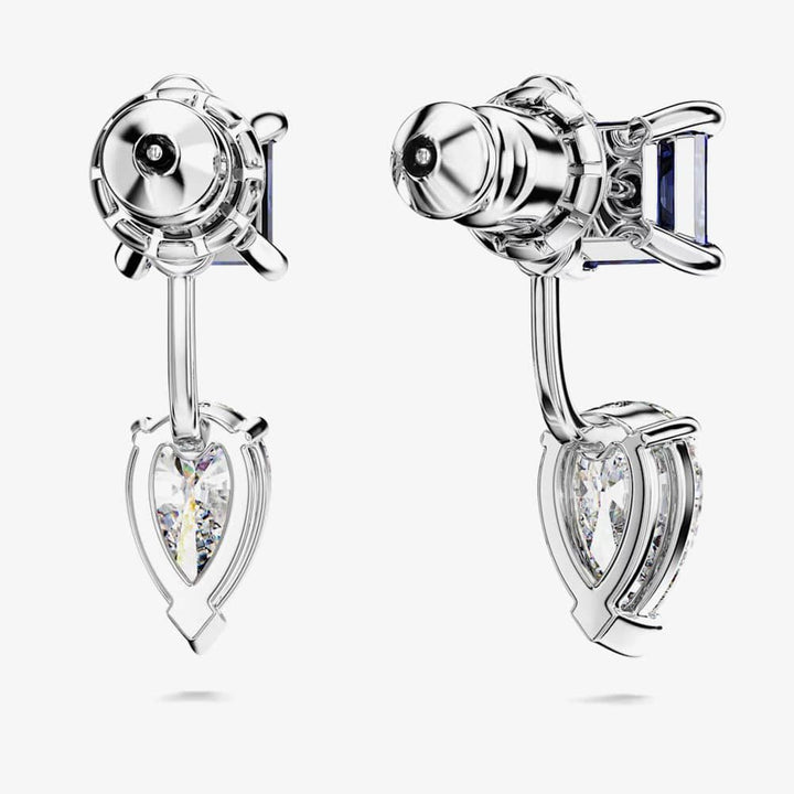 Swarovski Silver Mesmera Mixed Cut Blue Ear Jacket Earrings - MococoSwarovski56657679009656657676Earrings
