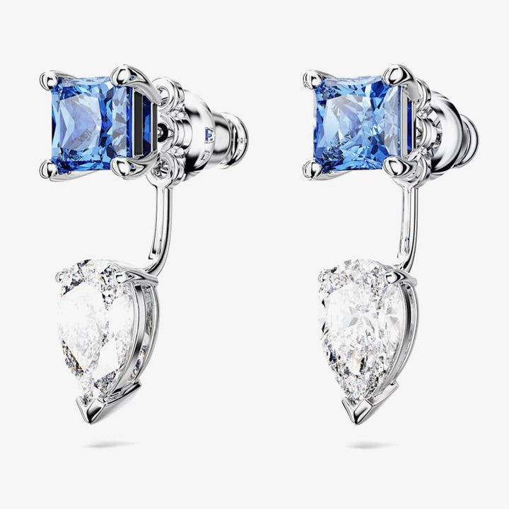 Swarovski Silver Mesmera Mixed Cut Blue Ear Jacket Earrings - MococoSwarovski56657679009656657676Earrings