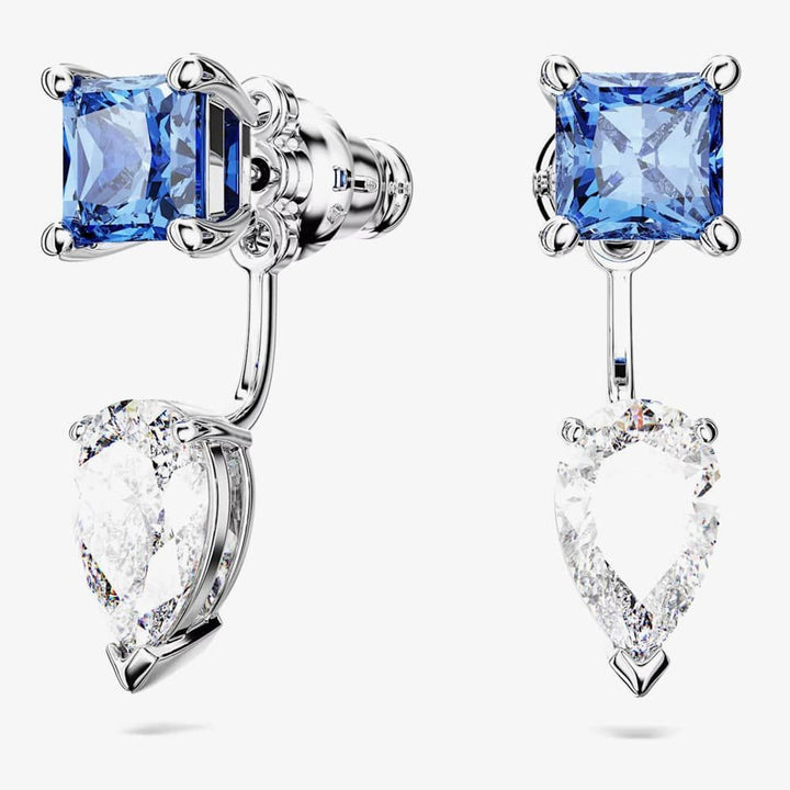 Swarovski Silver Mesmera Mixed Cut Blue Ear Jacket Earrings - MococoSwarovski56657679009656657676Earrings