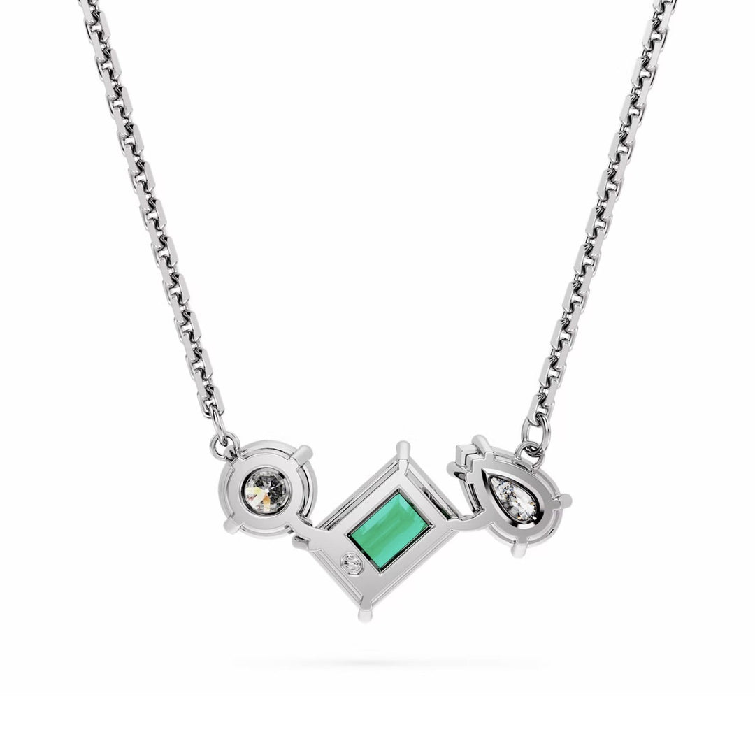 Swarovski Silver Mesmera Mixed Cut Green Necklace - MococoSwarovski56682789009656682784Necklaces