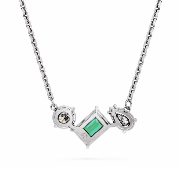 Swarovski Silver Mesmera Mixed Cut Green Necklace - MococoSwarovski56682789009656682784Necklaces